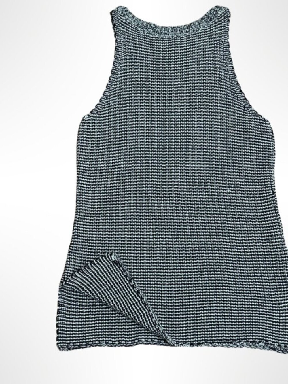 Tommy Bahama Crochet Knit Sleeveless Tunic Black White S - Picture 9 of 14
